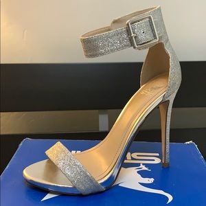 Silver sparkly heels